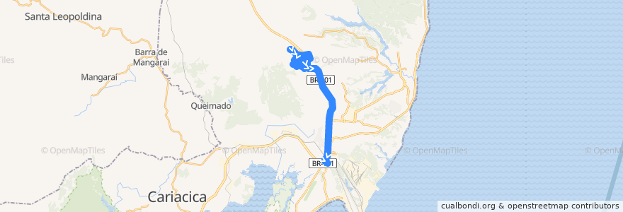 Mapa del recorrido 827 Vista da Serra / T.Carapina via Campinho da Serra/BR101 de la línea  en Serra.