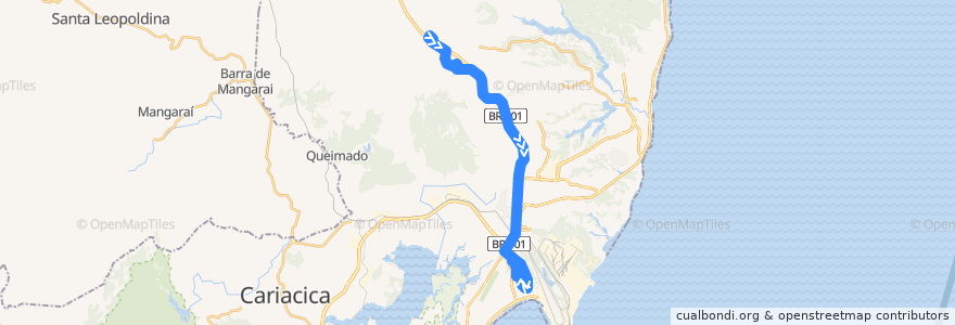 Mapa del recorrido 851 Serra / Jardim Camburi via BR-101/Bairro de Fátima de la línea  en Serra.