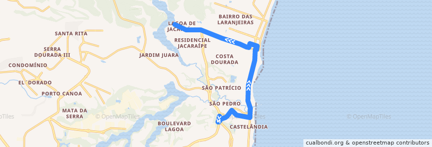Mapa del recorrido 869 Lagoa / T. Jacaraípe via Abdo Saad de la línea  en Serra.