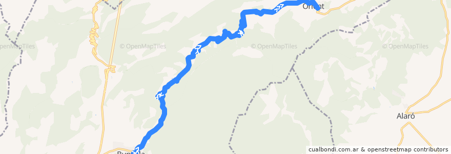 Mapa del recorrido Bus 221: Bunyola → Orient de la línea  en Bunyola.