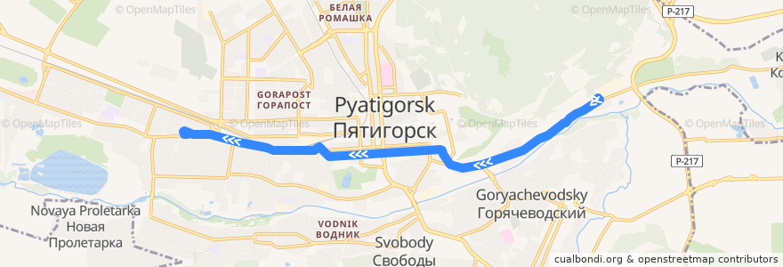 Mapa del recorrido Мясокомбинат - Колхозная площадь de la línea  en городской округ Пятигорск.