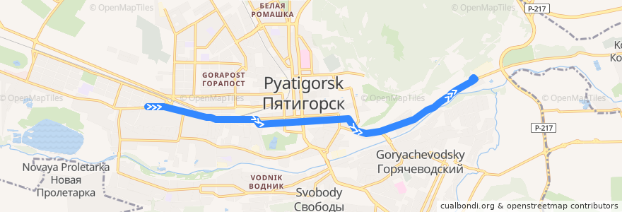 Mapa del recorrido Колхозная площадь - Мясокомбинат de la línea  en городской округ Пятигорск.