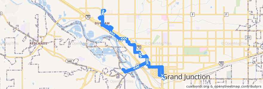 Mapa del recorrido Route 11 Shopping Malls de la línea  en Grand Junction.