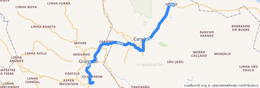 Mapa del recorrido SQI-GRA(Circ) de la línea  en Região Geográfica Imediata de Caxias do Sul.