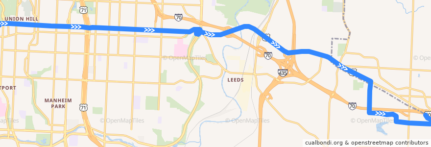Mapa del recorrido Bus 31: Penn Valley → Blue Ridge Crossing de la línea  en Kansas City.