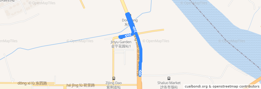 Mapa del recorrido 417路(沙洛村总站-金宇花园总站) de la línea  en 荔湾区.