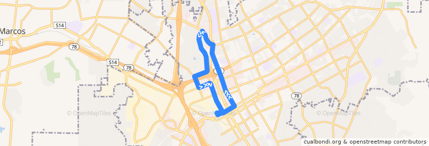 Mapa del recorrido NCTD 356 de la línea  en Escondido.