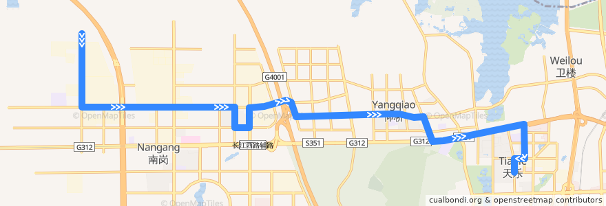 Mapa del recorrido 650路 de la línea  en 蜀山区.