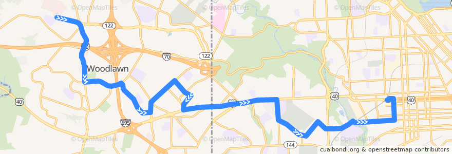 Mapa del recorrido LocalLink 78: West Baltimore de la línea  en 메릴랜드.