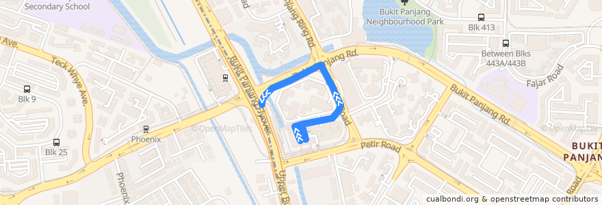 Mapa del recorrido Svc 176 (Bukit Panjang ITH => Bukit Merah Interchange) de la línea  en Northwest.