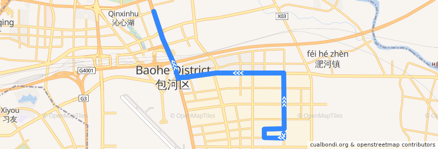 Mapa del recorrido T8路 de la línea  en 骆岗街道.