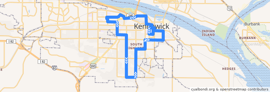 Mapa del recorrido Route 41 Clockwise de la línea  en Kennewick.