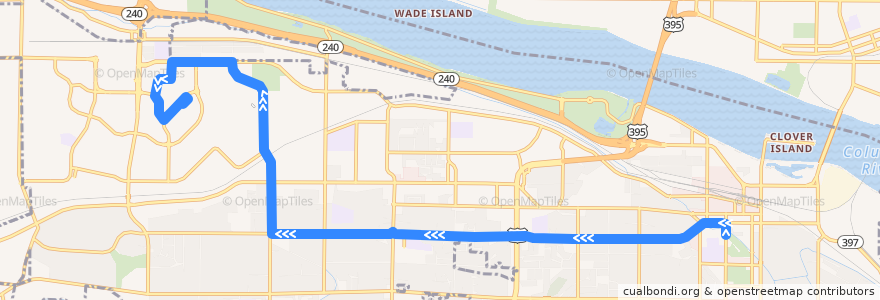 Mapa del recorrido Route 42 Westbound de la línea  en Kennewick.