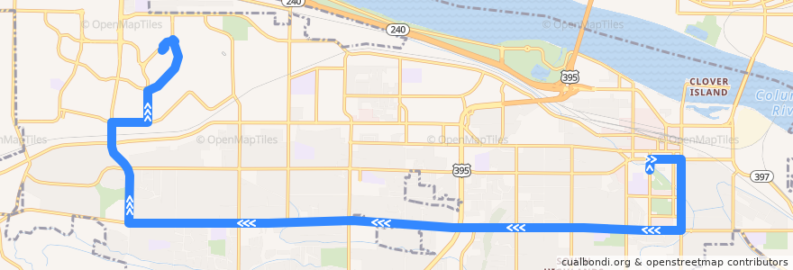 Mapa del recorrido Route 48 Westbound de la línea  en Kennewick.