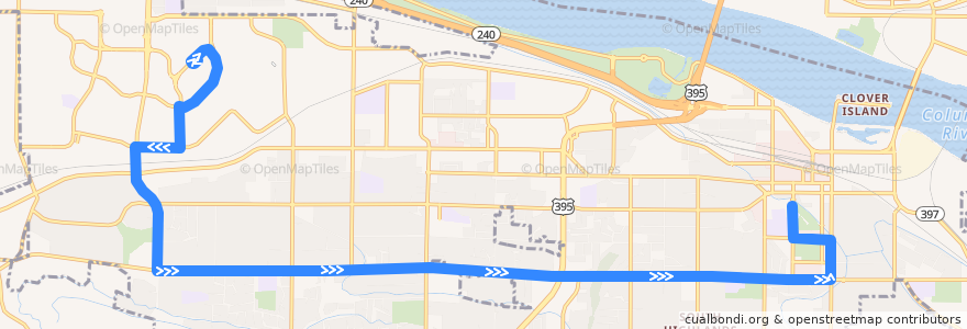 Mapa del recorrido Route 48 Eastbound de la línea  en Kennewick.