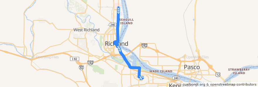 Mapa del recorrido Route 126 Saturday Southbound de la línea  en Richland.