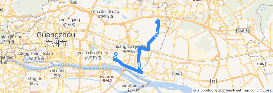 Mapa del recorrido 495路(地铁车陂南站总站-玉树新村总站) de la línea  en 天河区.