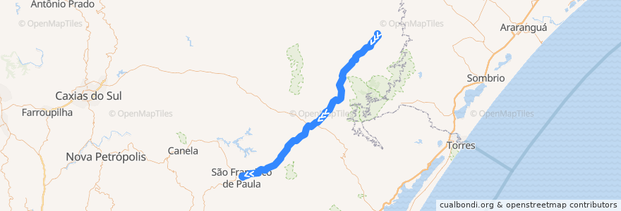 Mapa del recorrido OVD-SFP de la línea  en Região Geográfica Imediata de Caxias do Sul.