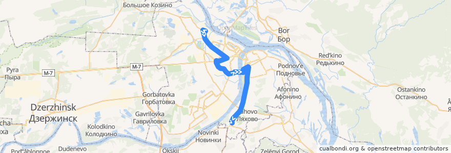 Mapa del recorrido Автобус 29: Красное Сормово => Автовокзал «Щербинки» de la línea  en городской округ Нижний Новгород.