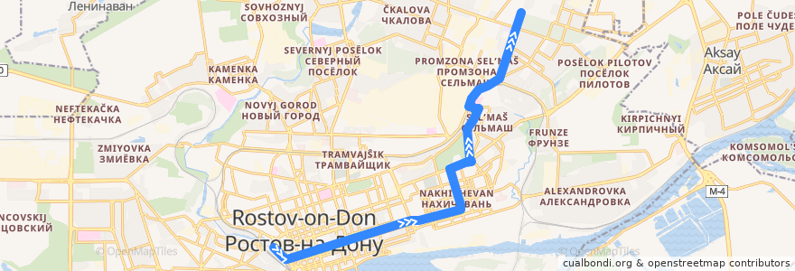 Mapa del recorrido Автобус №3 Главный ЖДВ - Лесничество de la línea  en городской округ Ростов-на-Дону.