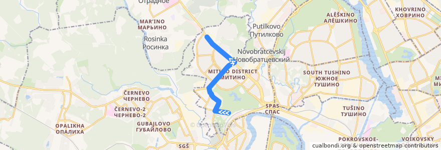 Mapa del recorrido Автобус 240: Улица Рословка => 4-й микрорайон Митина de la línea  en район Митино.