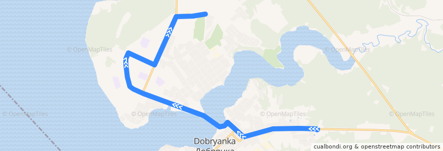 Mapa del recorrido Автобус 7: Биатлонная база - Трудовые резервы de la línea  en Добрянский городской округ.