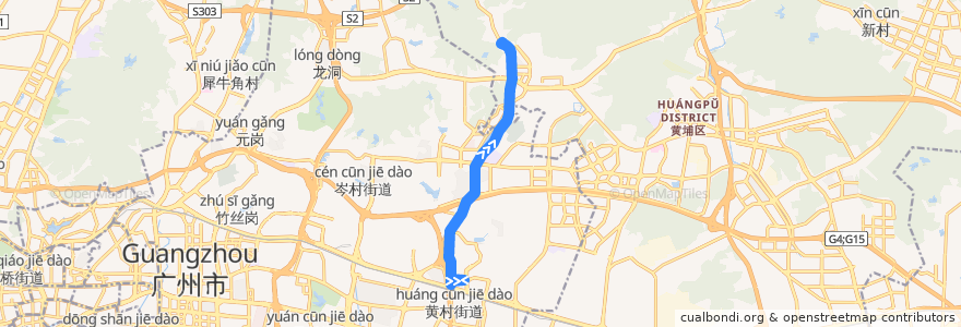 Mapa del recorrido 564A路(奥林匹克体育中心总站-联和墟总站) de la línea  en غوانزو.