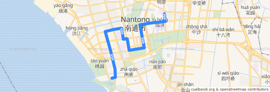 Mapa del recorrido 34路: 民心花园 => 园博园回车场 de la línea  en Chongchuan.