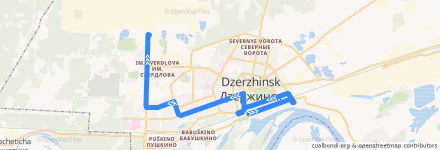 Mapa del recorrido Автобус №28 (АО «Канат» - Завод им. Я.М. Свердлова) de la línea  en городской округ Дзержинск.