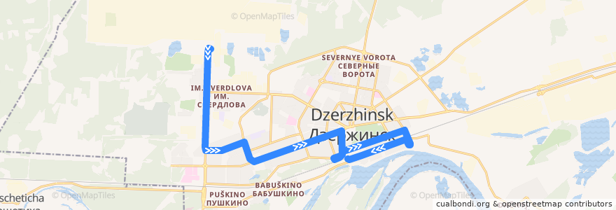 Mapa del recorrido Автобус №28 (Завод им. Я.М. Свердлова – АО «Канат») de la línea  en городской округ Дзержинск.