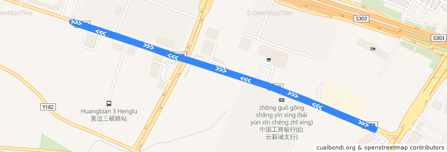 Mapa del recorrido 666路(黄边北路总站环线) de la línea  en District de Baiyun.