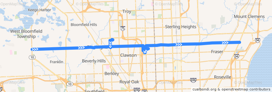 Mapa del recorrido 780 EB: Orchard Lake => Gratiot via Grand Haven de la línea  en Michigan.