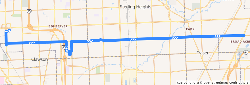 Mapa del recorrido 780 EB: Somerset => Gratiot de la línea  en Michigan.