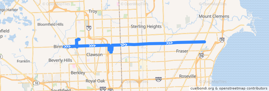 Mapa del recorrido 780 EB: Woodward => Gratiot de la línea  en ميشيغان.