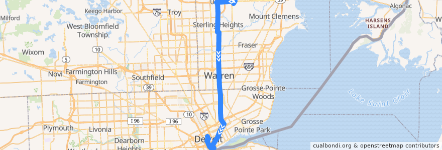 Mapa del recorrido 510 SB: Lakeside => VA Hospital via Meijer de la línea  en Míchigan.