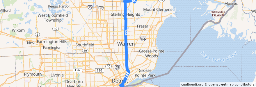 Mapa del recorrido 510 SB: Lakeside => Downtown via Meijer de la línea  en Michigan.