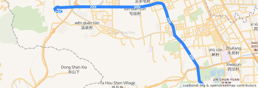 Mapa del recorrido 北京地铁16号线 de la línea  en Peking.