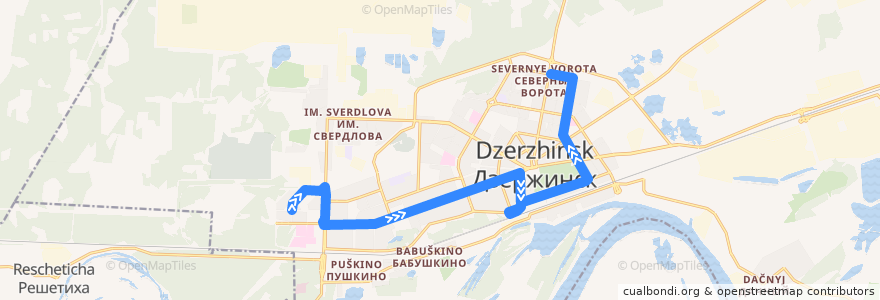 Mapa del recorrido Маршрутное такси №Т-30 («Западный-2» - Северные ворота) de la línea  en городской округ Дзержинск.