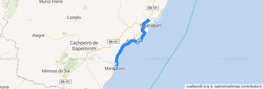 Mapa del recorrido 179/0 Marataízes - Guarapari de la línea  en エスピリト サント.