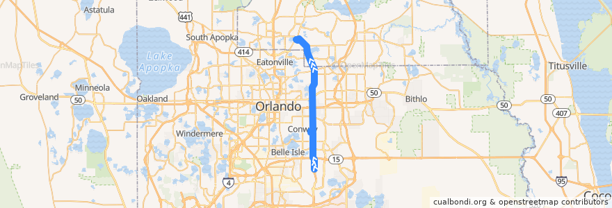 Mapa del recorrido 436S SR 436 Crosstown (northbound) de la línea  en Floride.