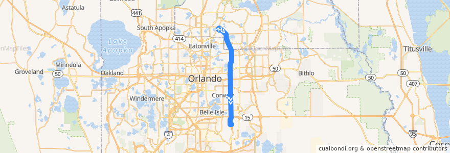Mapa del recorrido 436S SR 436 Crosstown (southbound) de la línea  en Florida.