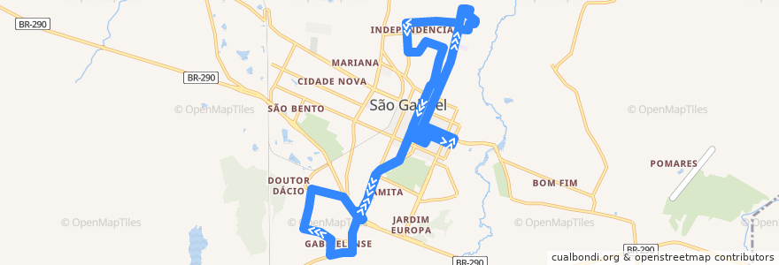 Mapa del recorrido Gabrielense - Menino Jesus de la línea  en São Gabriel.