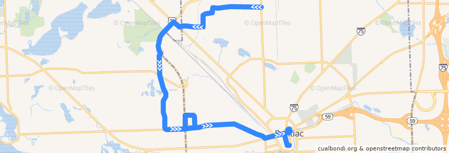 Mapa del recorrido 752 SB: Baldwin & Columbia => Phoenix Center de la línea  en Oakland County.