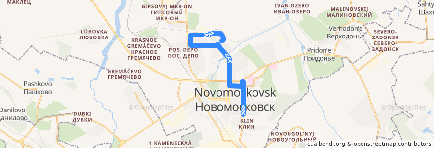 Mapa del recorrido Автобус 29: Мебельная фабрика - ул. Молодежная de la línea  en городской округ Новомосковск.