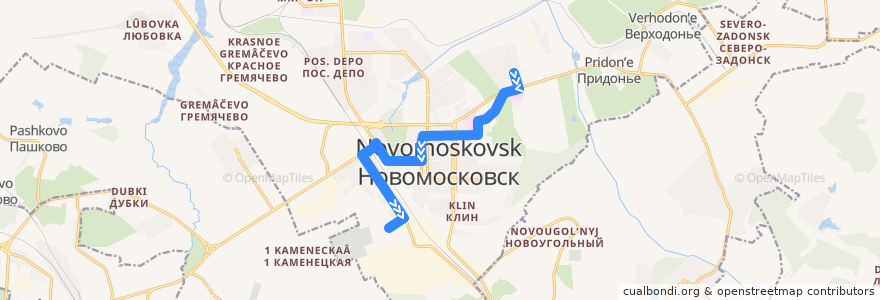 Mapa del recorrido Автобус 26: Залесный ‐ кладбище de la línea  en городской округ Новомосковск.