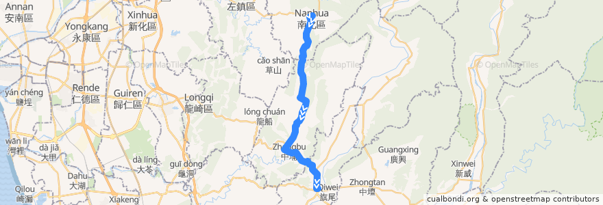 Mapa del recorrido 8035(往旗山_返程) de la línea  en 中華民國12浬領海外界線.