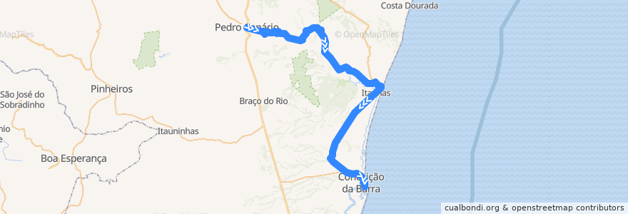 Mapa del recorrido 351/0 Pedro Canário / Conceição da Barra de la línea  en Conceição da Barra.