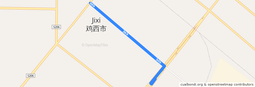 Mapa del recorrido 88线 de la línea  en 向阳街道.