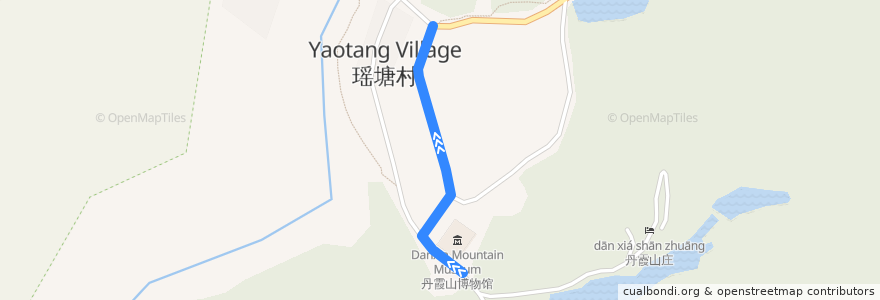 Mapa del recorrido 丹霞山2线 de la línea  en 丹霞街道.