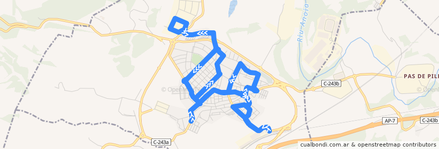 Mapa del recorrido L2 Linia Ampliada de la línea  en Sant Sadurní d'Anoia.